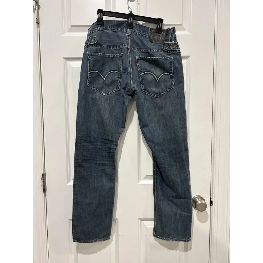 Levi's 511 Jeans Men's 32x30 Slim Fit Blue Black Label Side Button Denim EUC